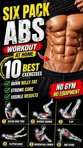 10 Best Six Pack Abs Exercises At Home | Complete Ab Workout 🔥