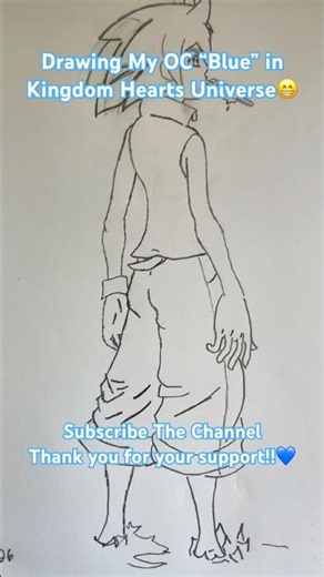 My OC in Kindom hearts Style!! #shorts #kingdomhearts #drawing #bluebuster