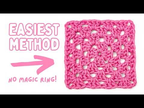 how to crochet a granny square for beginners ♡ no magic ring | easy crochet tutorial