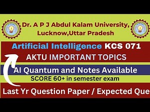 Artificial Intelligence AKTU || Artificial Intelligence AKTU Important Questions || KCS 071