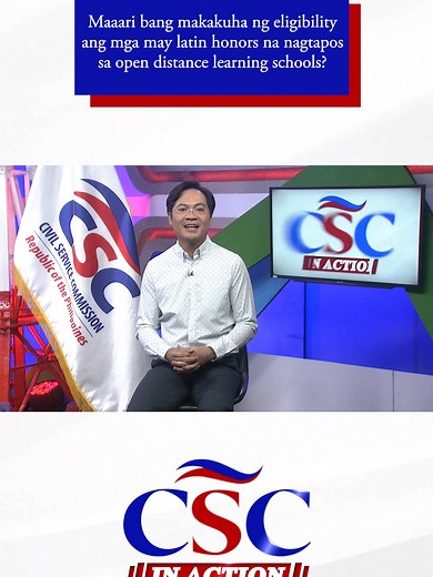 Maaari bang makakuha ng eligibility ang mga may latin honors na nagtapos sa open distance learning schools? ——— For questions and clarifications, don't hesitate to reach us through: Email: email@contactcenterngbayan.gov.ph Facebook: m.me/civilservicegovph SMS: 0908-8816565