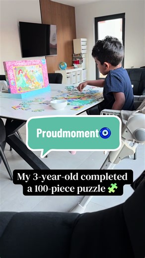 3-Year-Old Completes 100-Piece Puzzle Alone