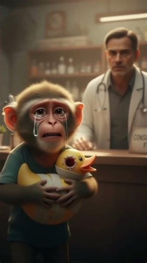 Sad Monkey & His Duck | Emotions 🐒💔🦆#Duck #monkey #sad