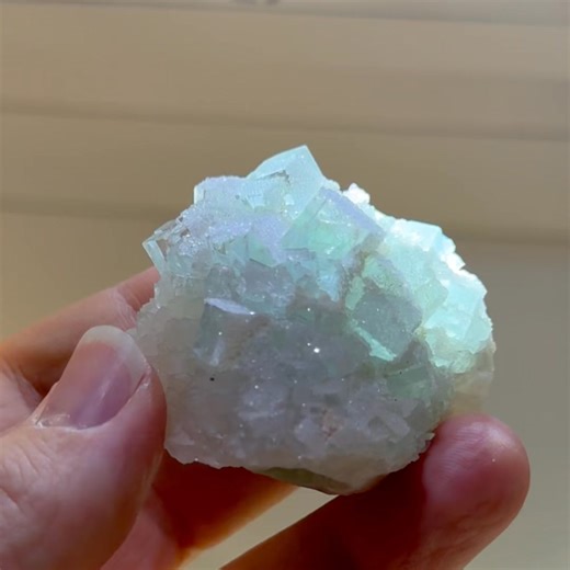 This French Fluorite is covered in Quartz! And Fluorite! And more Quartz! At least four layers thick, this wildly sparkly specimen is an amazing example of this old mine. Marsanges mine opened in 1830, and produced commercially off and on until 1975. In a rare twist, it was acquired in 2017 and exists now as a privately operated specimen extracting locality. Fluorite with Quartz - Marsanges, Langeac, Brioude, Haute-Loire, Auvergne-Rhône-Alpes, France. #Frenchfluorite #fluoritecollector #quartz #