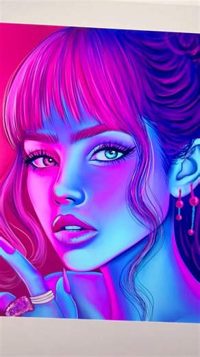 🎨neon tutorial #portrait #draw #digitalart