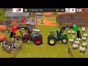 Cows & Sheep Feed With Grass In Fs18 | Fs18 Multiplayer Gameplay | Timelapse