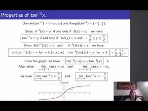Calculus II, Lecture 6, 4 Arccos and Arctan