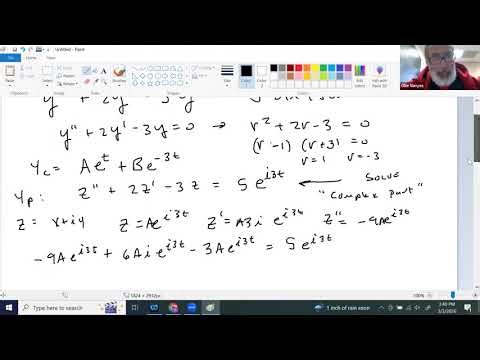 Particular solutions for sine and cosine driving functions: the complex method