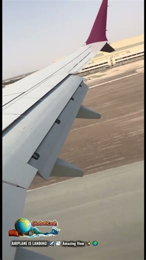 Amazing airplane landing process: View from the window ✈️🌍✨