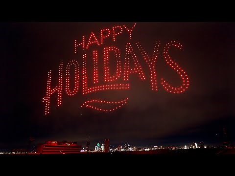 Holiday Drone Light Show illuminates night sky over Dallas