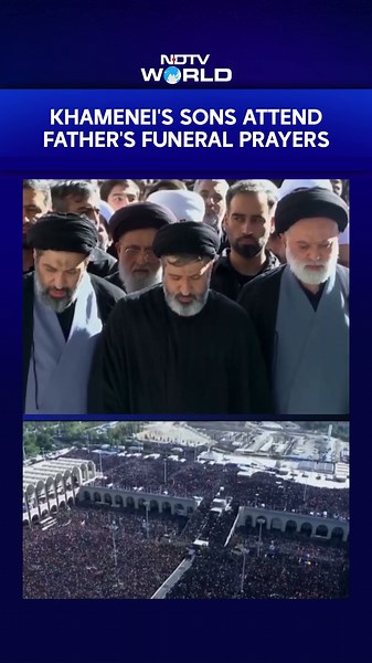 Khamenei's Sons Attend Father's Funeral Prayers | Emotional Scenes At Late Iranian Leader's Funeral