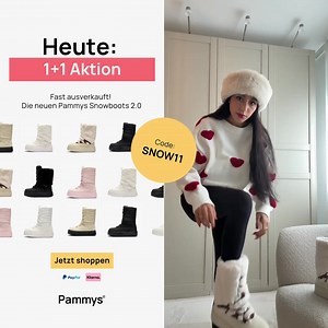 Heute: 1 1 Aktion auf die neuen Pammys Snowboots 2.0 🔥 Erhalte das 2. Paar gratis dazu: Einfach beides in den Warenkorb legen und den Code SNOW11 eingeben. ✅ Nie wieder kalte & nasse Füße ✅ 12 Stunden Tragekomfort ✅ 850.000 zufriedene Kunden ✅ In Deutschland designed ✅ Federleicht, dank EVA-Sohle 🎁 Code: SNOW11 👉 Schnell shoppen, bevor deine Größe wieder weg ist. | Pammys