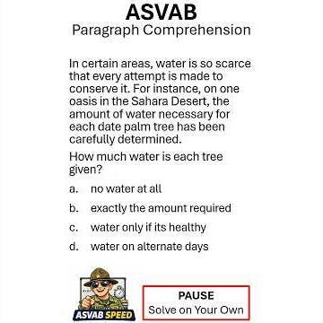 ASVAB Speed: Paragraph Comprehension Question #2 (90 seconds)