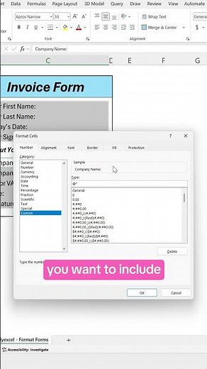 How to format forms in Excel using custom formatting! #excel #excelhacks #spreadsheets