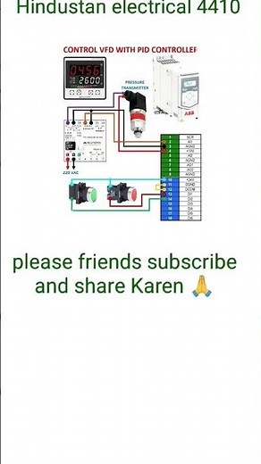 ABB VFD variable frequency drive control wiring diagram#wiring#electrical #vfd#3 phas motor control