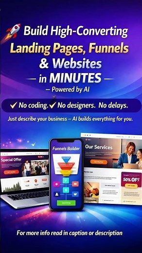 Build high converting website, Landing page and Funnel with Ai 2025|