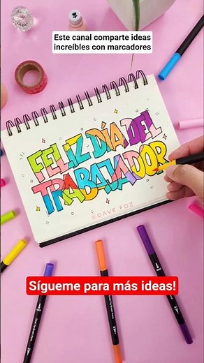 Lettering con marcadores como hacer idea de tarjeta Feliz Día #ideascreativas #lettering #marcadores