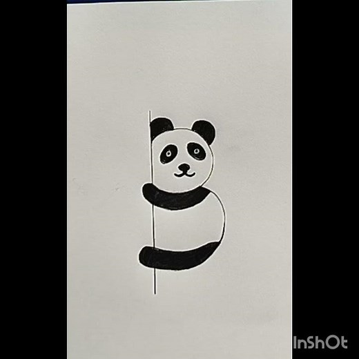 How to Draw a Panda Riding on Bamboo Tree 🐼🐼