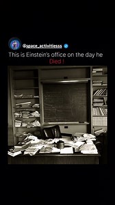 Just hours after Albert Einstein’s death on April 18, 1955, LIFE magazine photographer Ralph Morse entered his Princeton office to capture his workspace exactly as it was left. The room was filled with books, papers, a pipe, and a chalkboard covered in unfinished equations. #trending #mustsee #galacticadventures #einstien #galacticadventures | Romario Jack