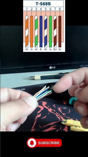STRAIGHT CABLE ( T-568B) #shorts #straightcable #cable