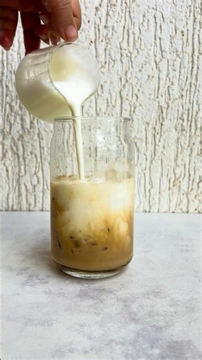 Spanish Iced Latte ☕ Easy Café Style Coffee Recipe | Creamy Summer Drink #asmr #coffee #latte