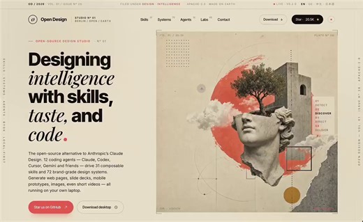 ¿Claude Design? ¿Figma? ¿Google Stitch?Existe una alternativa open-source y local-first que ya tiene +33.000 stars en GitHub y está arrasando.Se llama Open Design.Tu agente favorito ahora diseña como un senior.✅ 19 Skills ✅ 71 sistemas de diseño de marca (Linear, Stripe, Vercel, Airbnb...) ✅ Genera prototipos web, mobile, decks PPTX, imágenes y videos ✅ Sandboxed preview + export HTML / PDF / PPTX / MP4 ✅ 100% local + BYOK (trae tu propia key)Sin cloud. Sin lock-in. Sin pagar Anthropic.El futuro