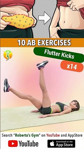 #bellyfatworkout #challenge – 10 #abexercises (2 rounds) ⁨@RobertasGym⁩ #homeworkout #weightloss