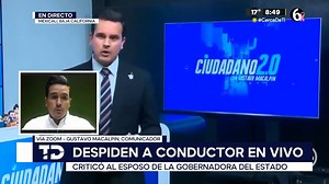 ▶️ "Es un acto de violencia": Gustavo Macalpin habla sobre como fue despedido en un programa en vivo en Mexicali; se presume que fue por haber criticado a la esposa del gobernador del estado. PARTE 2 📺 #TelediarioNocturno | Telediario Mx