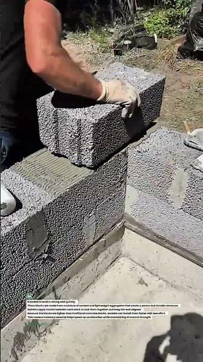 Lightweight Concrete Block Build Hack! #construction #masonry #builder
