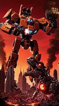 Giant Robot Mecha vs Monster Dinosaur | Epic Battle to Save the City
