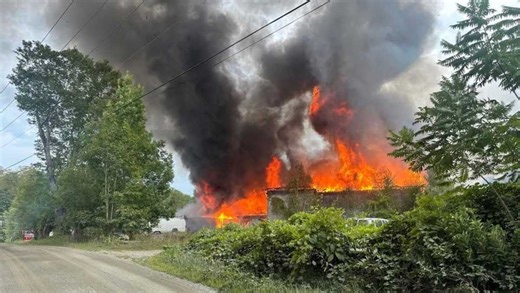 Storage building burns to ground at family orchard in Windham County