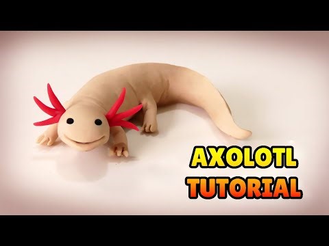 🔴 DIY How to Make AXOLOTL - Polymer Clay, plastilina and Fondant Tutorial