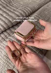 This cute makeup bag is genuine leather