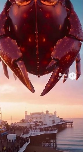 🦞 Exploding Lobster over Brighton Palace Pier | Surreal Cinematic AI Art