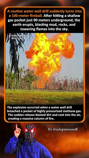 What happens when a drill hits pressurized methane gas 🤯