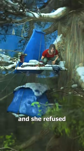 Women lives in tree so it won’t get cut down. Save the trees. Zack d films runny reaction.