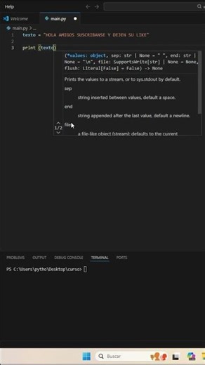 Python desde cero: texto en minúsculas #python #coding #shorts