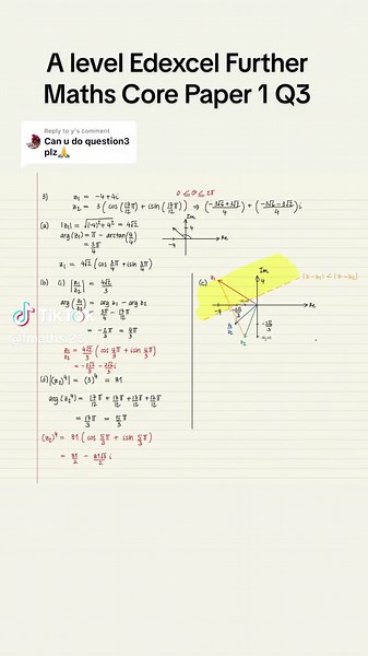 Replying to @y A level Edexcel Further Maths 2023 Core Pure Paper1 Worked Solution Q3 #alevelfurthermaths #2023 #Mathematics #edexcelalevelfurthermaths2023 #2023alevelfurthercorepure1 #2023alevelfurthercorepaper1 #alevelmaths