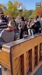 New Yorkers celebrated the Biden-Harris victory in jubilation with a performer who dragged his piano to the park | NowThis