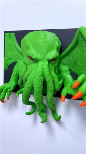 Cthulhu Picture Bookshelf👀👀 3D Model by Billy&Katie Hooper Filament: Landu PLA Printer: Bambulab X1C #decorate #homedecor #sculptures #cthulhu #cosmic #frames #3dprinting #3dart #3d #3dprinted #filament #fantasy #impressao3d | Landu
