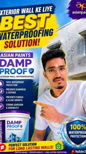Asian Paints Damp Proof – Exterior Wall Waterproofing Solution 💧🏠#asianpaints #shorts #waterproofing