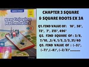 Chapter 3 Square & Square Roots. Ex 3 A Full. Class 8. Oxford New Enjoying Mathematics