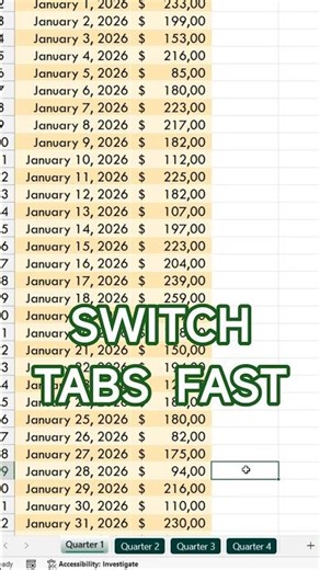 Excel's Fastest Tab Navigation Trick #excel #shortcuts #viralshorts