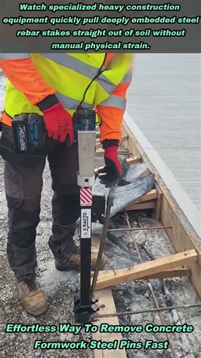 Smart Construction Tool Extracting Heavy Steel Stakes From Ground