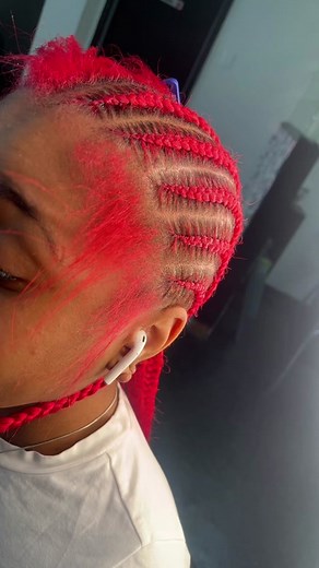 Cute Red Scalp Braids Tutorial | Stitch Braids Step by Step