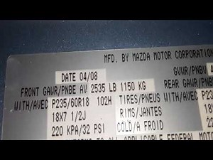 Mazda CX7 Paint Code Location