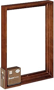 Ampersand Art Supply Floaterframe | 18"x24" | 7/8" Depth | Bold Style | Hardwood Floating Frame in Walnut Finish for Canvas, Wood Panels & Artwork