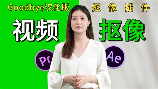 【PR/AE抠像】新手用它抠像就够了！轻松搞定视频抠像，人工智能视频抠像神器，Goodbye Greenscreen新版汉化，影视后期资源！