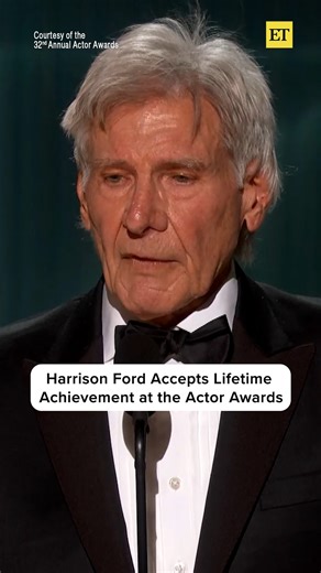 Harrison Ford got emotional while accepting the Life Achievement Award at the #ActorAwards, calling working with other actors “one of the great joys of my life.” 🥹 | Entertainment Tonight