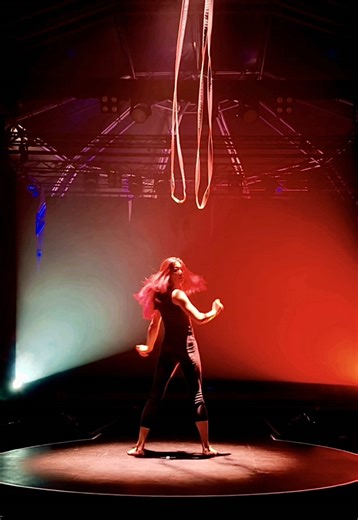 Aerial Straps Performance by Circus Aerialists